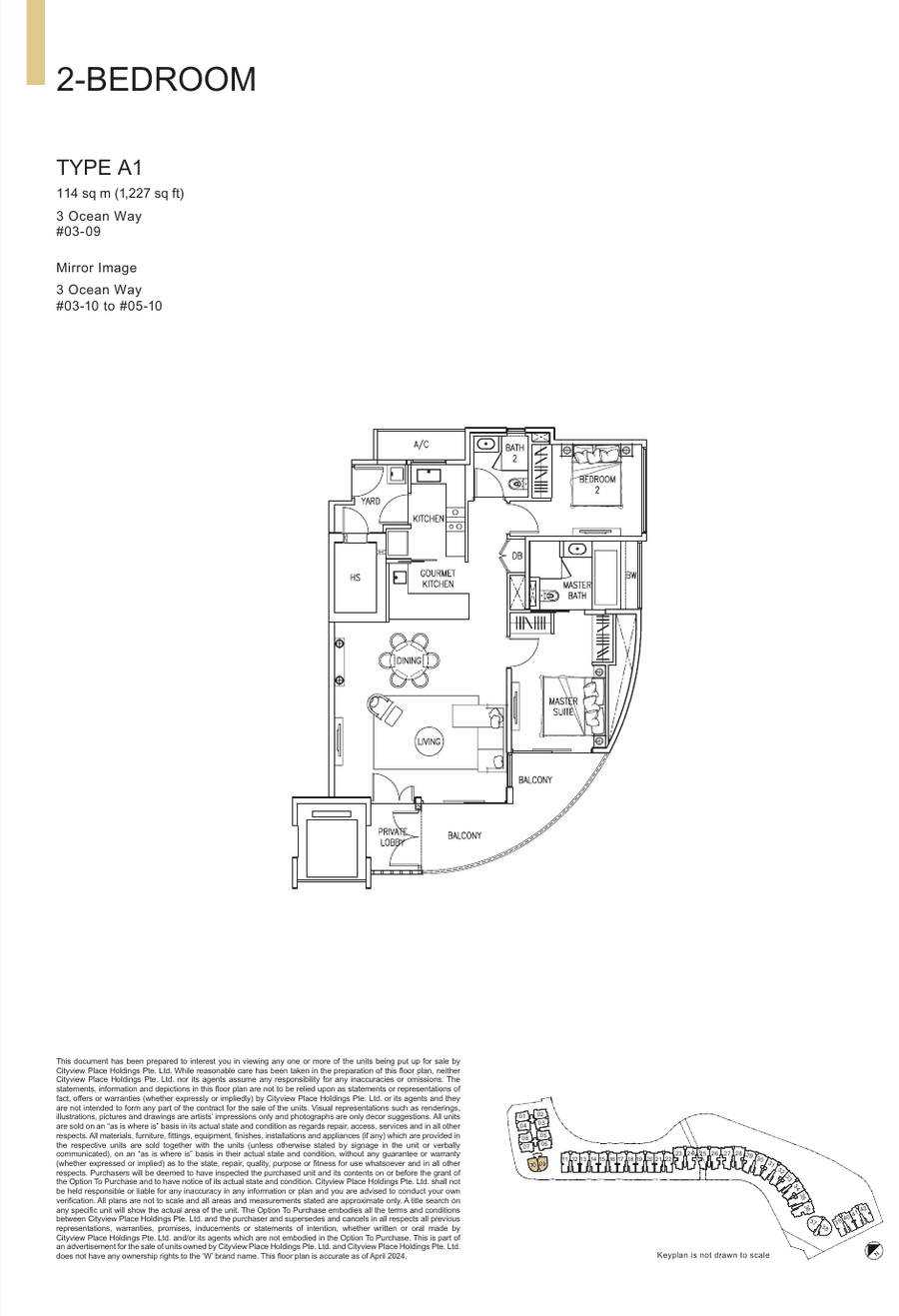 2-Bedroom · Type A1 · 1,227 sqft