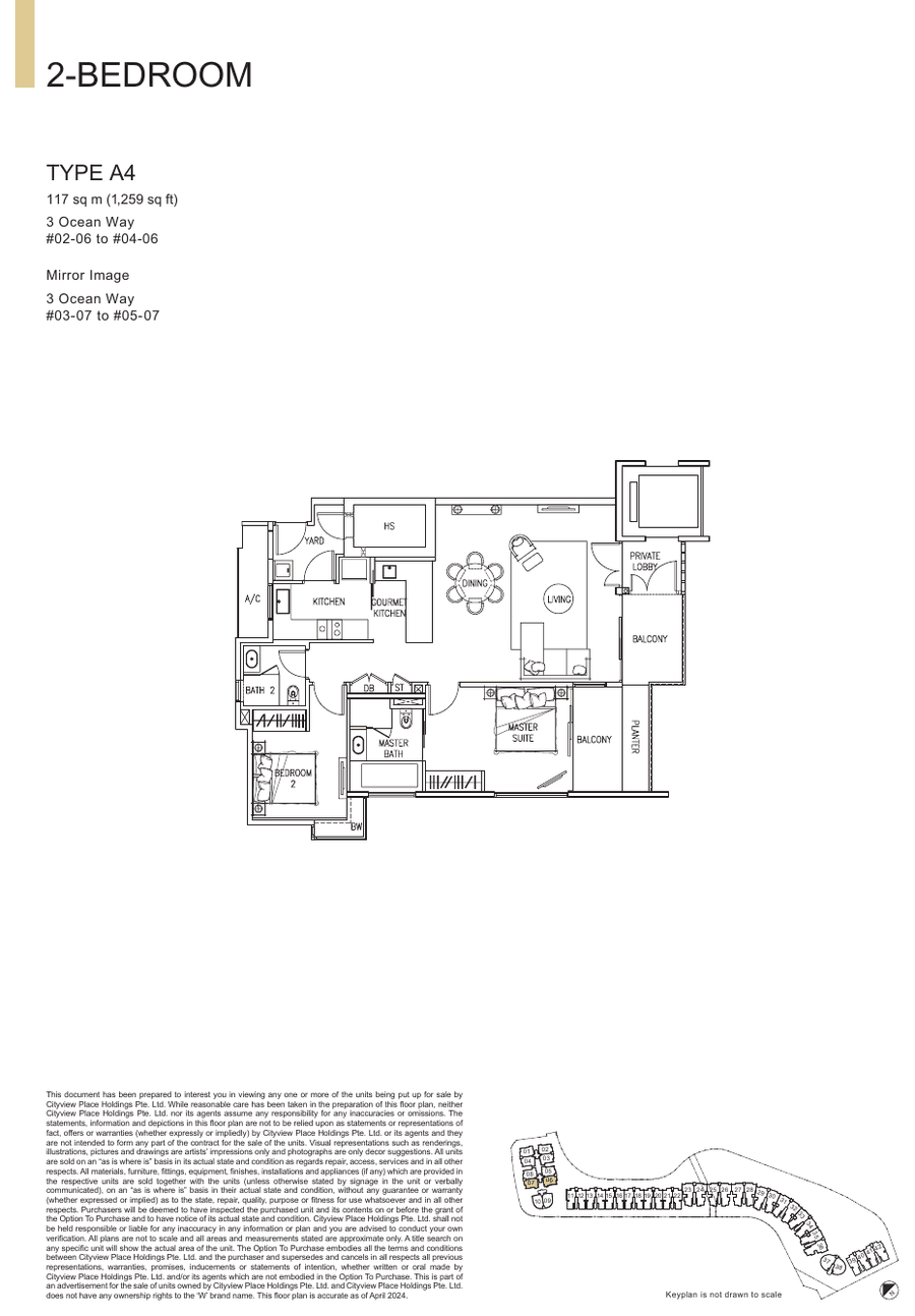 2-Bedroom · Type A4 · 1,259 sqft