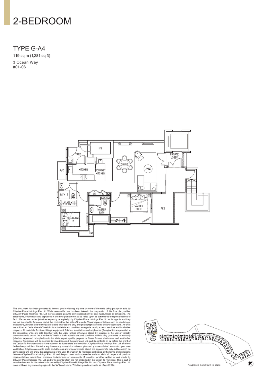 2-Bedroom · Type G-A4 · 1,281 sqft