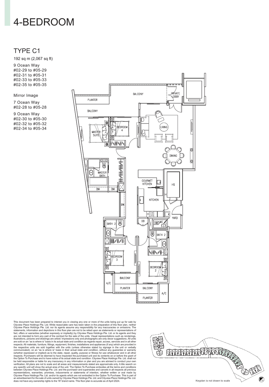 4-Bedroom · Type C1 · 2,067 sqft