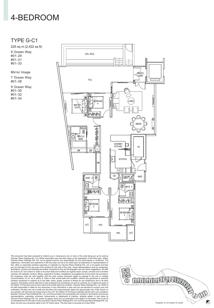4-Bedroom · Type G-C1 · 2,422 sqft