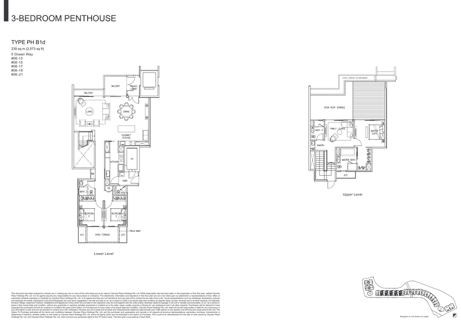 3-Bedroom Penthouse · Type PH B1D · 2,573 sqft