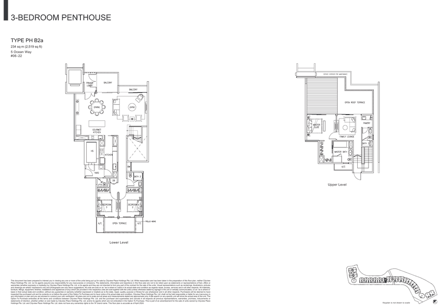 3-Bedroom Penthouse · Type PH B2A · 2,519 sqft