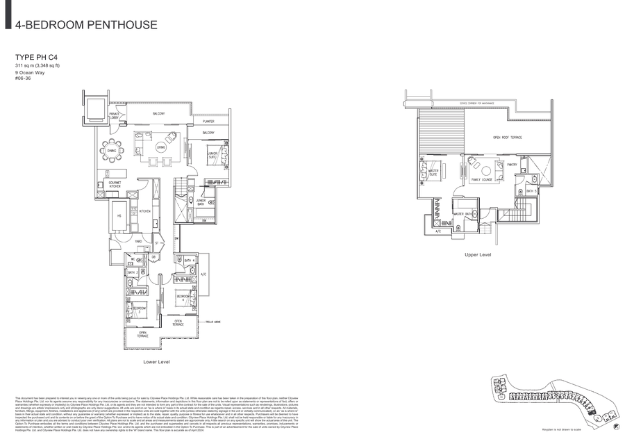4-Bedroom Penthouse · Type PH C4 · 3,348 sqft