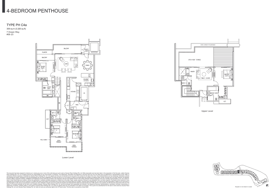 4-Bedroom Penthouse · Type PH C4A · 3,326 sqft
