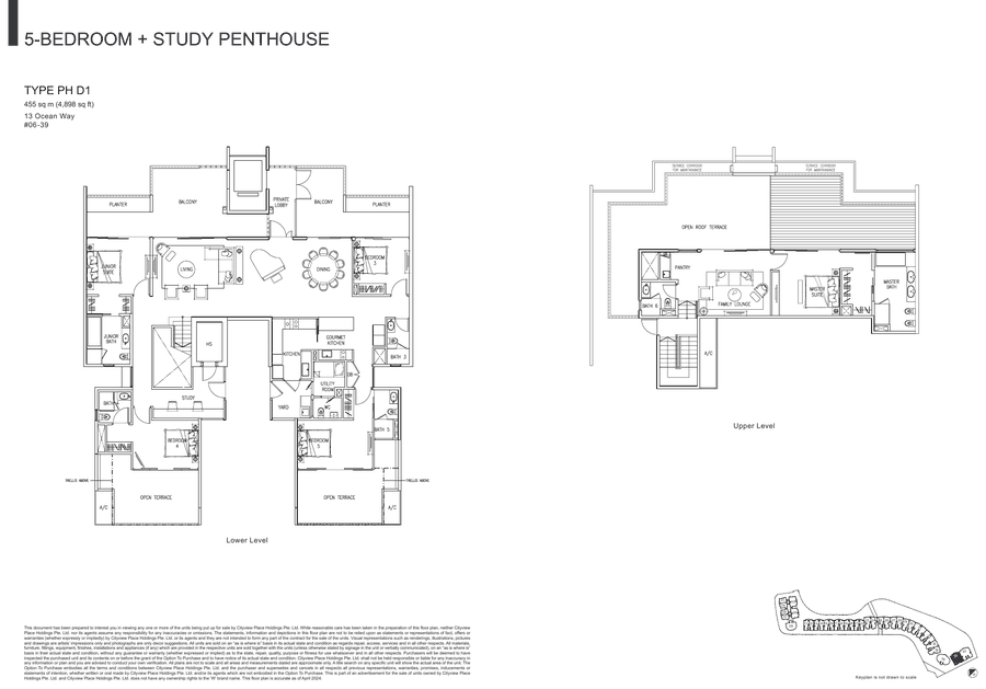 5-Bedroom + Study Penthouse · Type PH D1 · 4,898 sqft