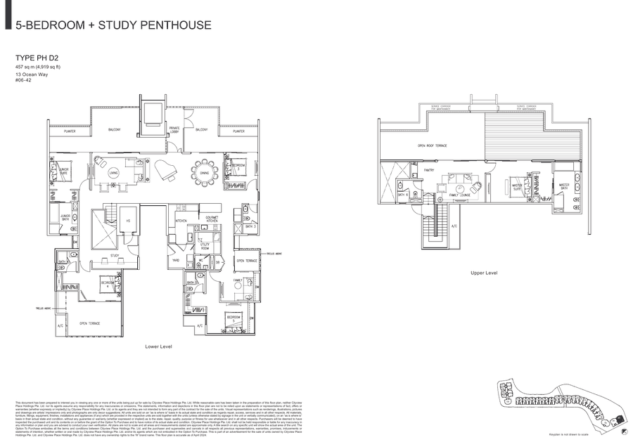 5-Bedroom + Study Penthouse · Type PH D2 · 4,919 sqft